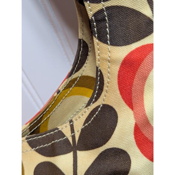 Orla Kiely Womens Multicolor Floral Waxed Canvas Crossbody Adjustable Strap Bag - Picture 5 of 8